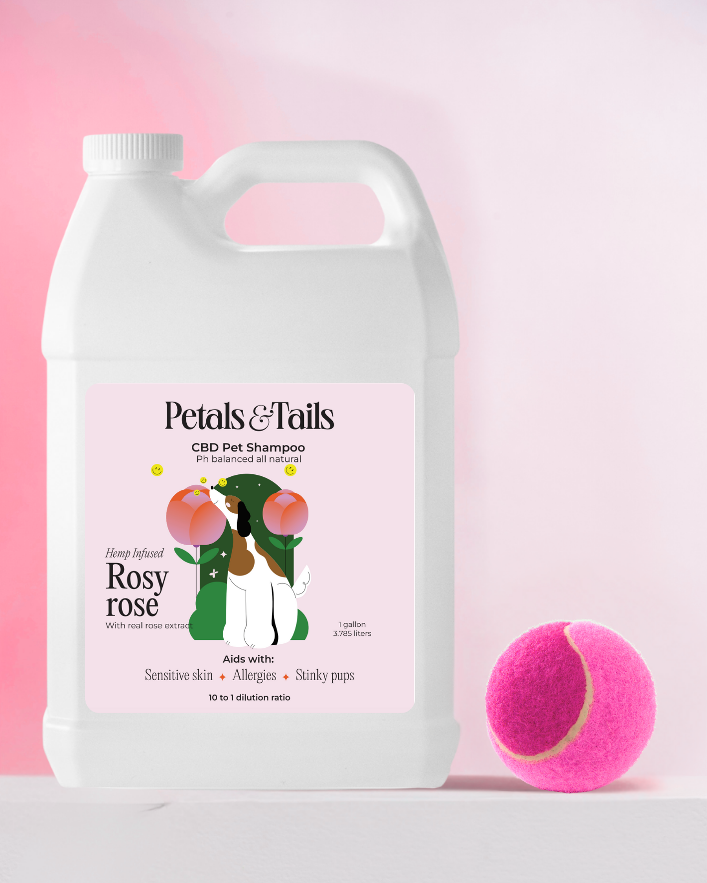 Rosy Rose CBD Dog Shampoo - Gallon Bottle