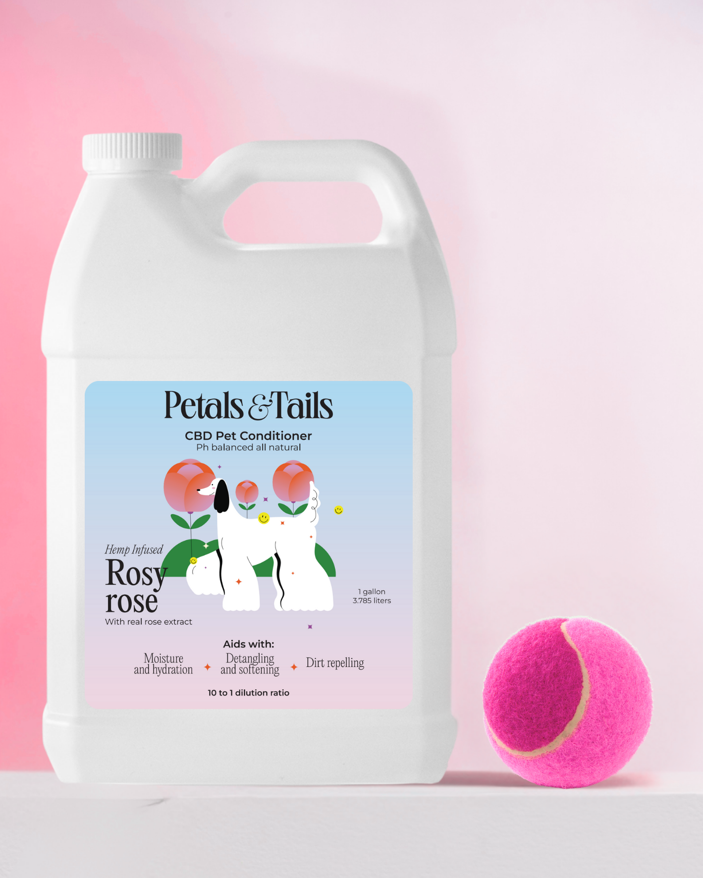 Rosy Rose CBD Dog Conditioner - Gallon Bottle