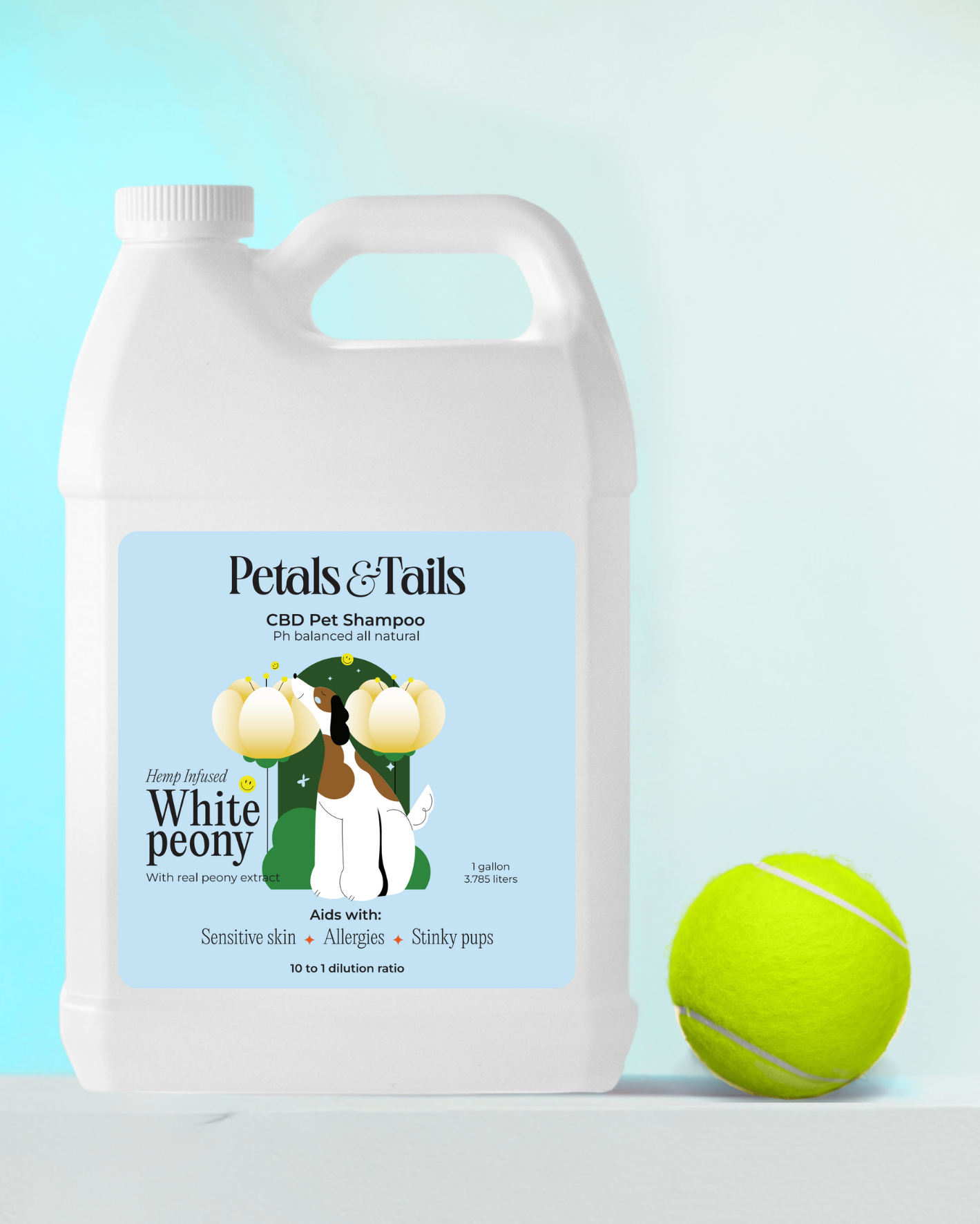 White Peony CBD Dog Shampoo - Gallon Bottle